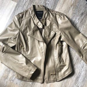 Tan faux leather jacket